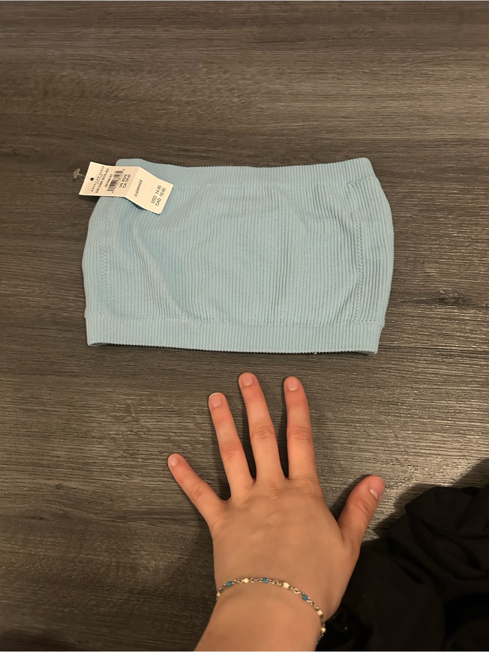 American Eagle Outfitters Light Blue Ribbed  Tube Top